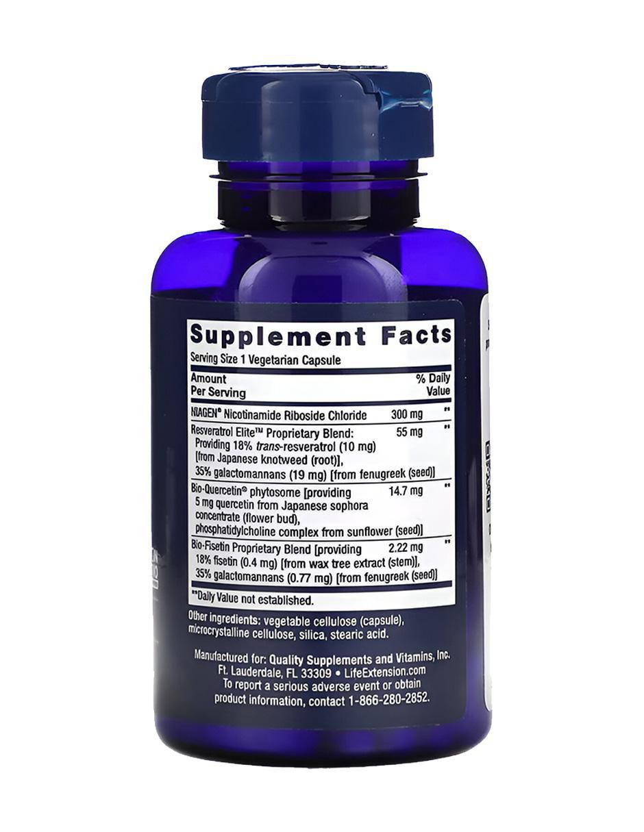 NAD + Regenerador celular y Resveratrol con ribósido de nicotinamida de 30 cápsulas 2
