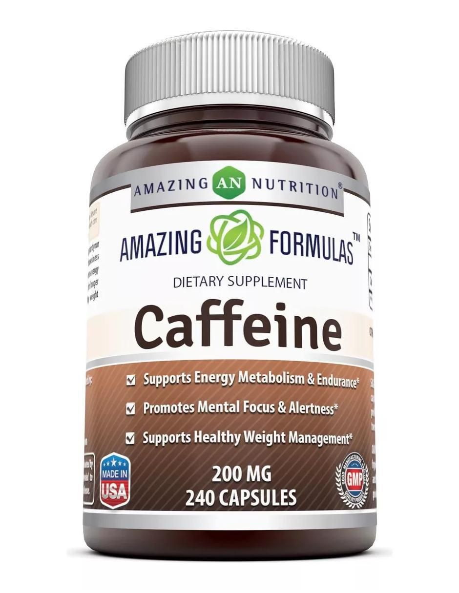 Caffeine con cafeína sabor natural de 240 cápsulas