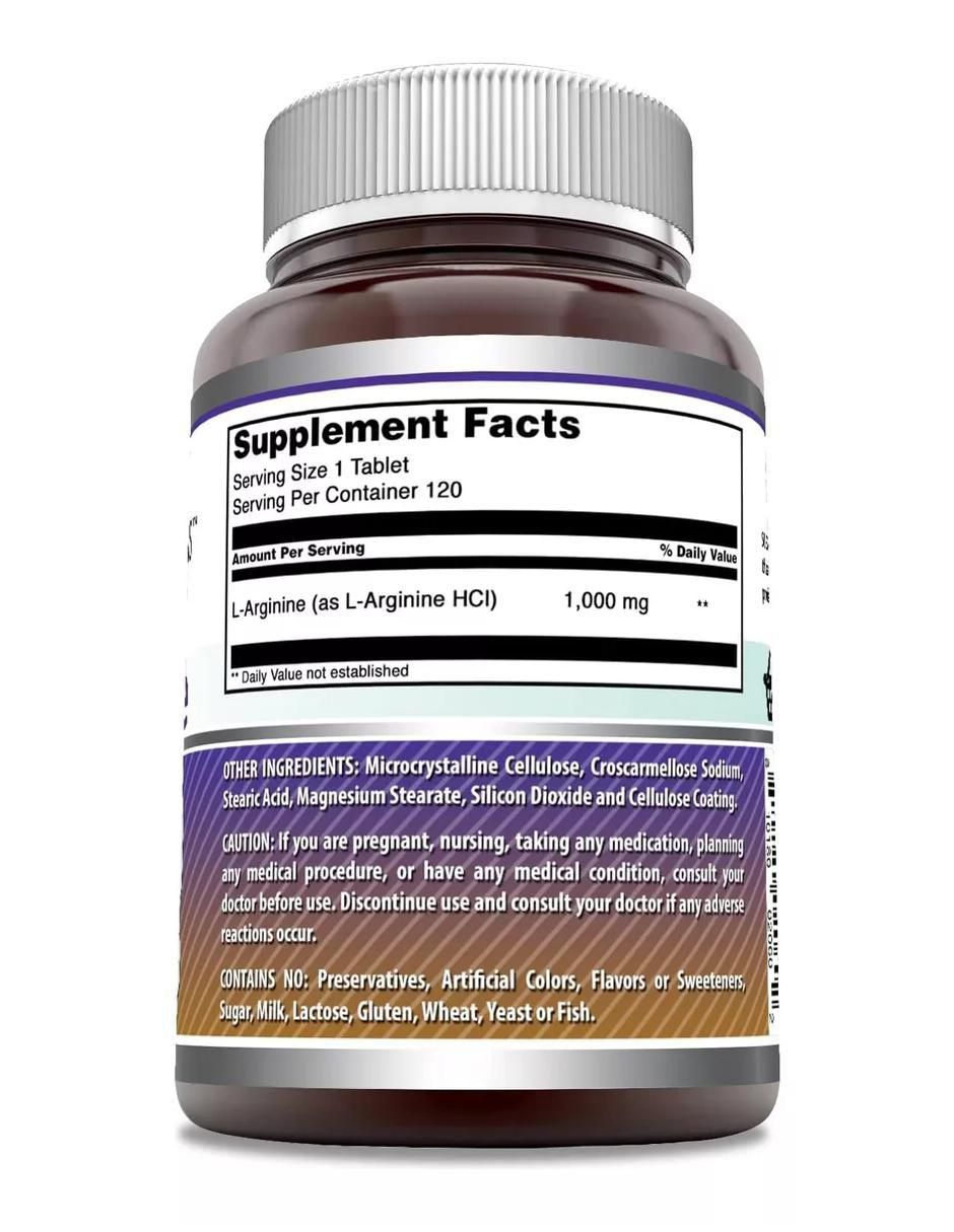 L-Arginine con arginina sabor natural de 120 tabletas 3