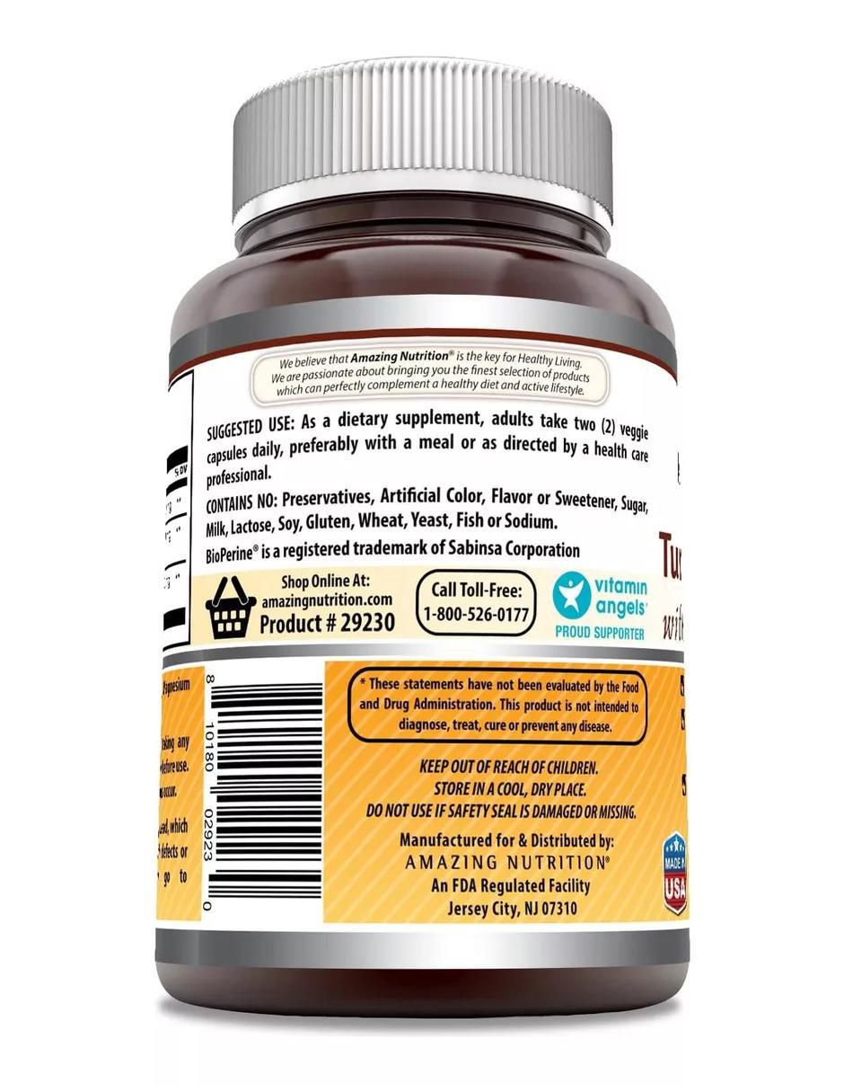 Turmeric Curcuin sabor natural de 180 Cápsulas 3