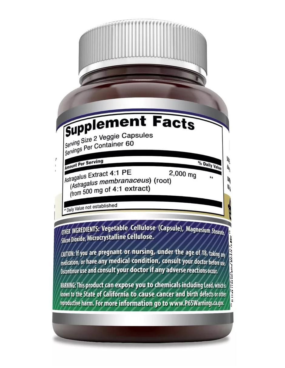 Astragalus con astrágalo sabor natural de 120 cápsulas 2