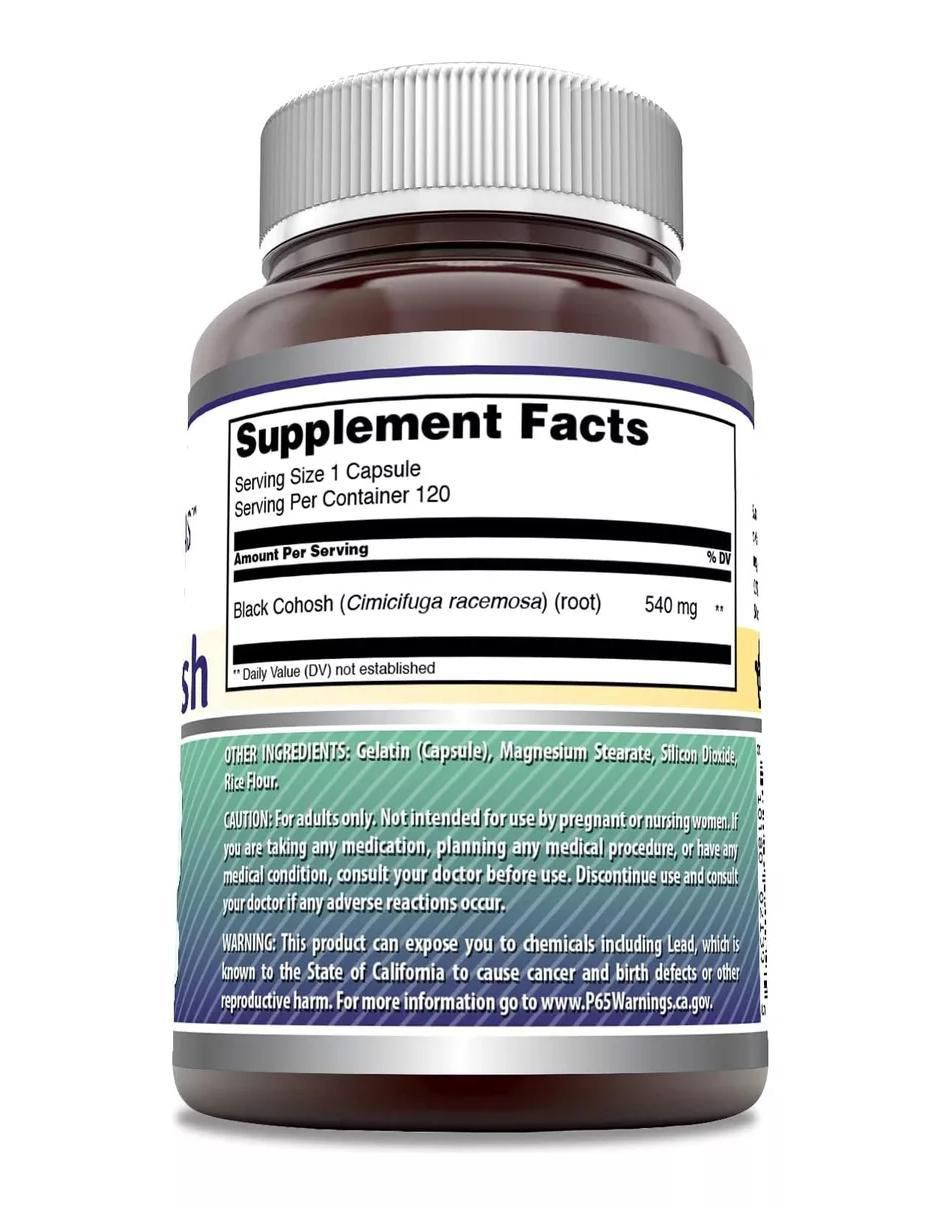 Black Cohosh con cohosh negro sabor natural de 120 cápsulas 2