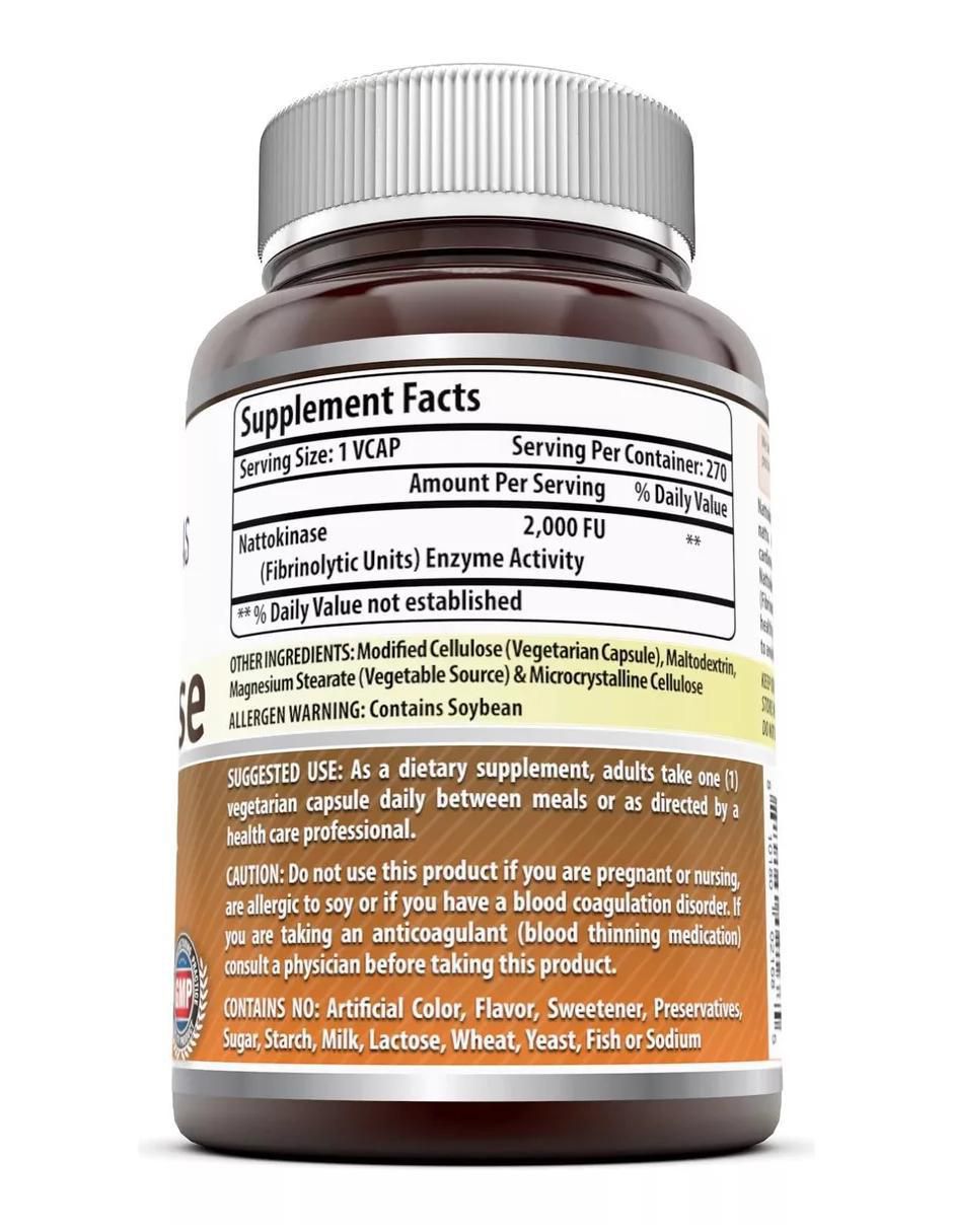 Nattokinase con nattoquinasa sabor natural de 270 cápsulas 2