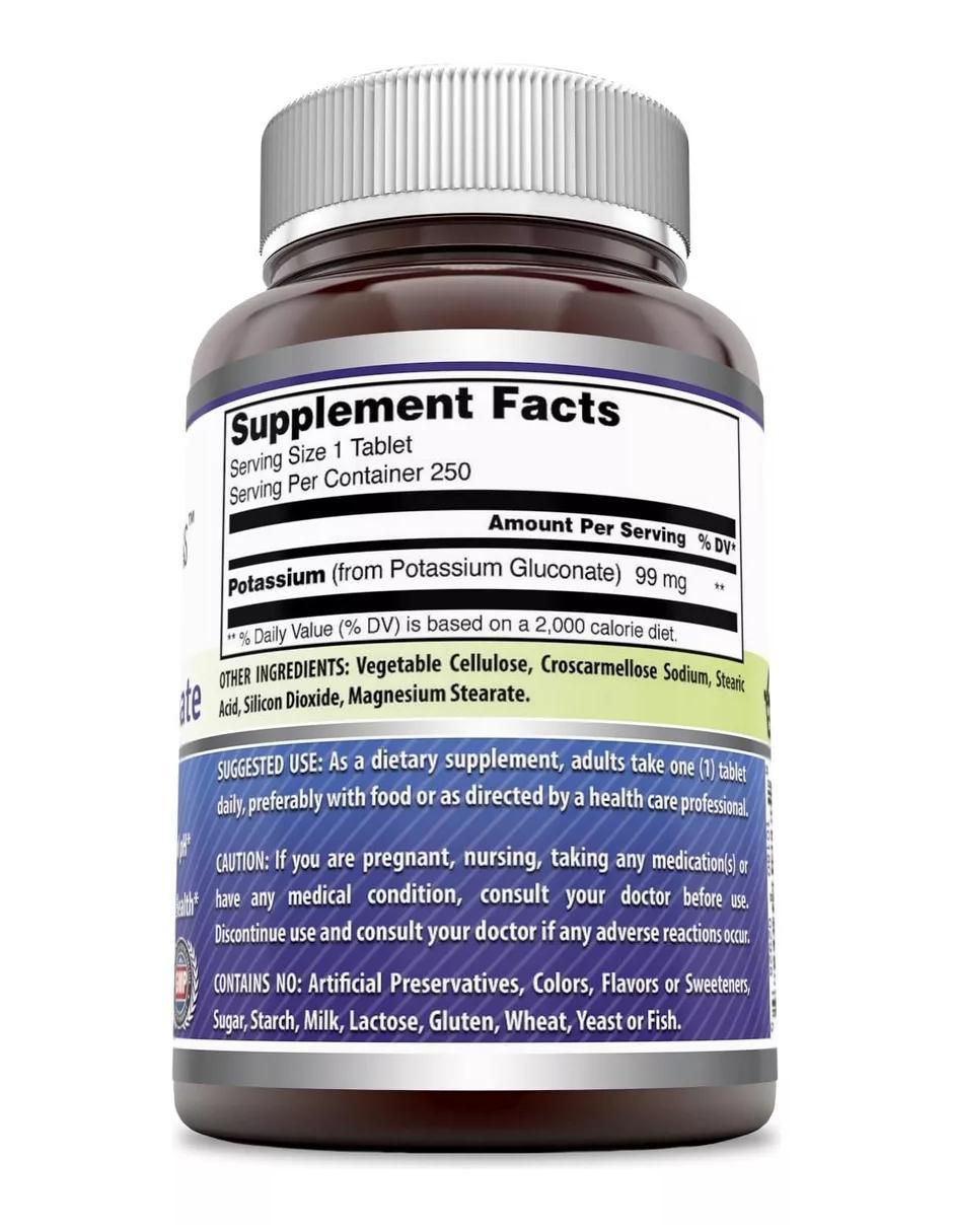 Potassium Gluconate con gluconato de potasio sabor natural de 250 tabletas 2