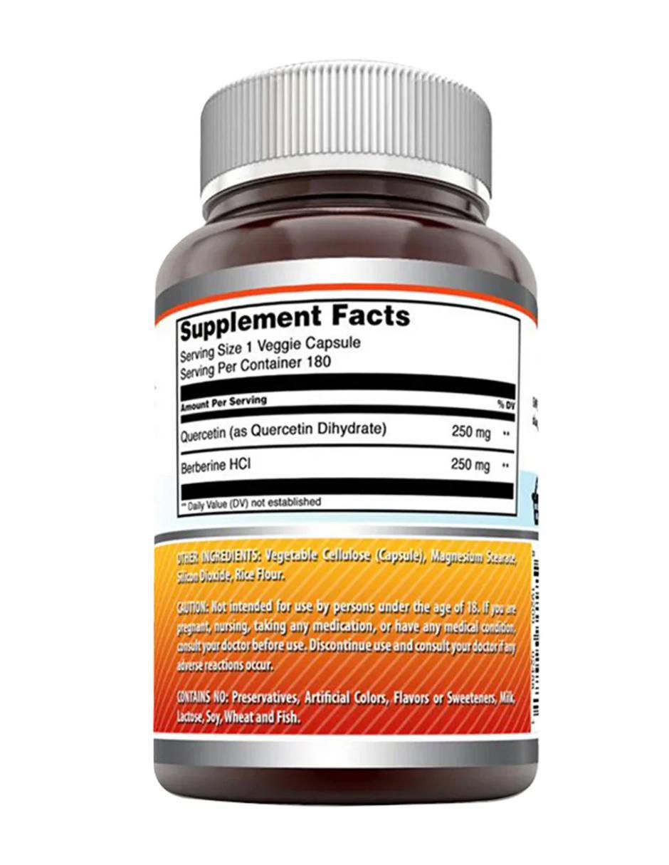 Quercetin Berberine con quercetina y berberina sabor natural de 180 Cápsulas 2