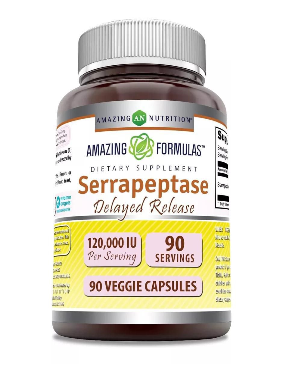 Serrapeptase con serrapeptasa sabor natural de 90 cápsulas Serrapeptase con serrapeptasa sabor natural de 90 cápsulas