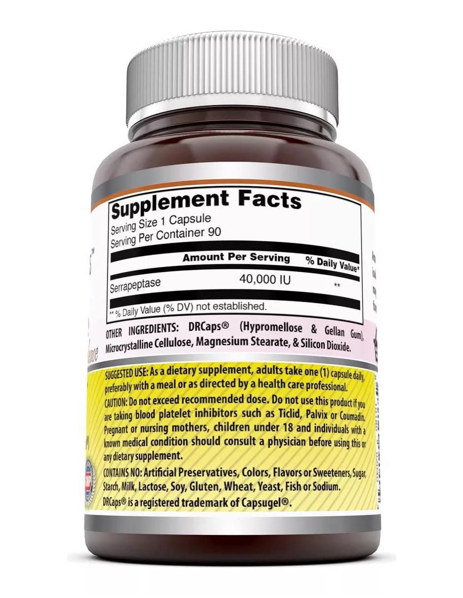 Serrapeptase sabor natural de 90 cápsulas 2