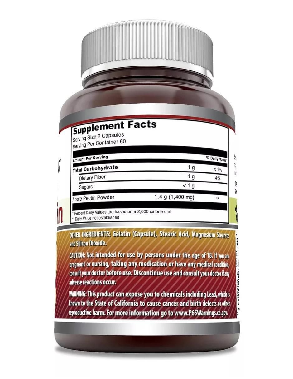 Apple Pectin con pectina de manzana sabor natural de 120 cápsulas 2