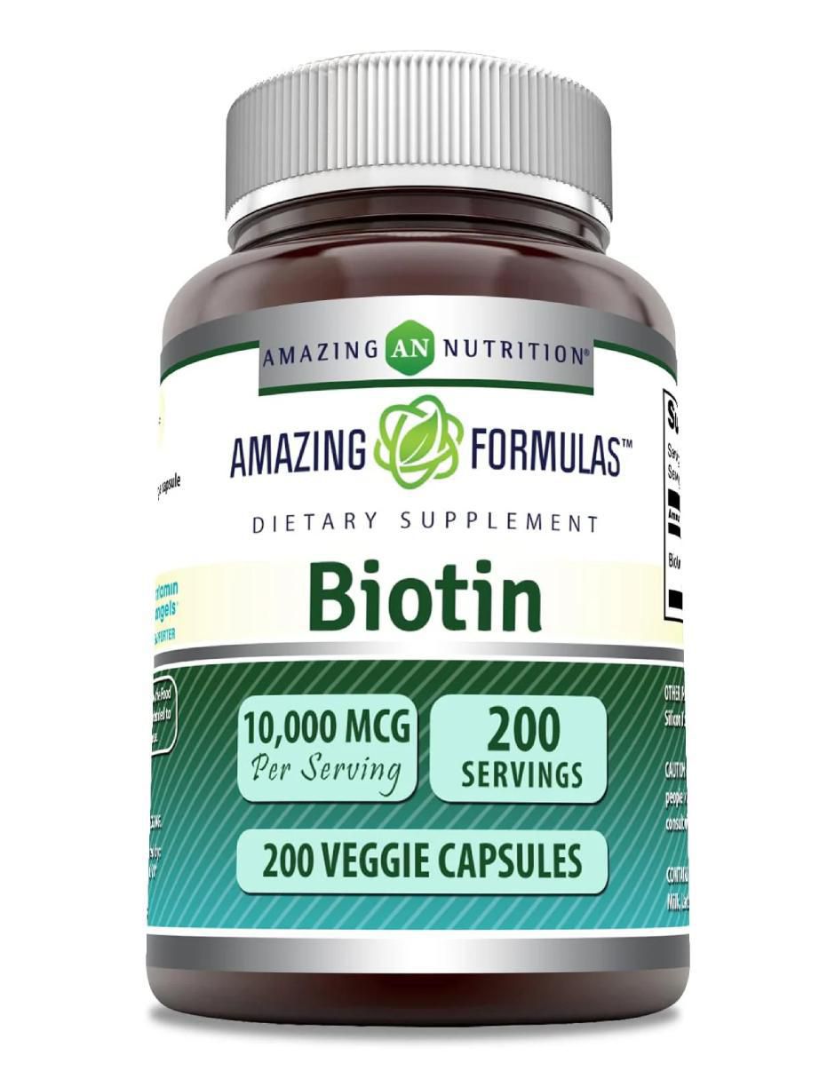 Biotin con biotina sabor natural de 200 cápsulas Biotin con biotina sabor natural de 200 cápsulas