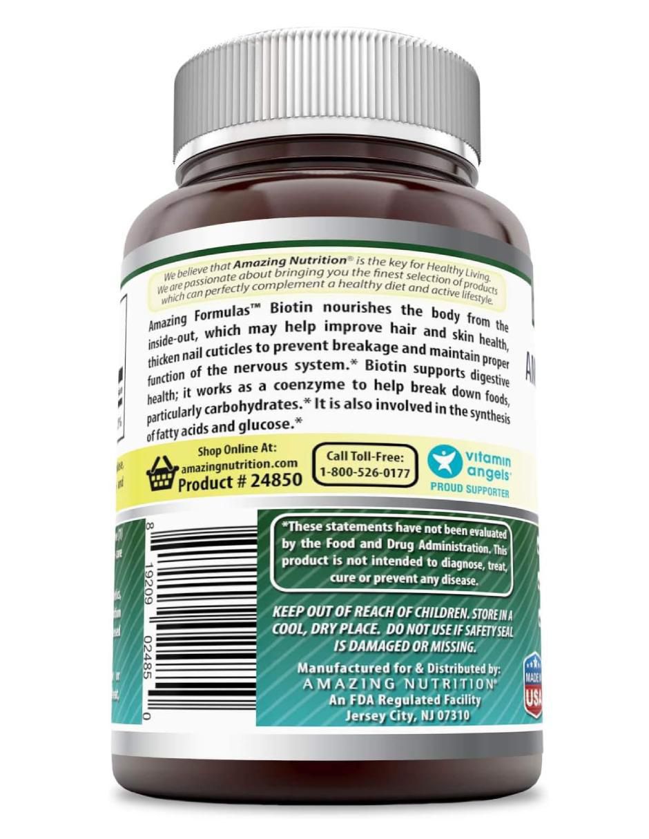Biotin con biotina sabor natural de 120 tabletas 3