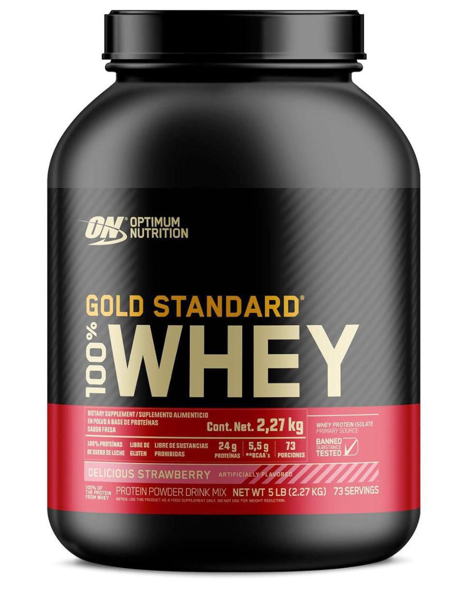 Gold Standard con BCAAS con proteína de suero de leche sabor fresa de 2.2 kg Gold Standard con BCAAS con proteína de suero de leche sabor fresa de 2.2 kg