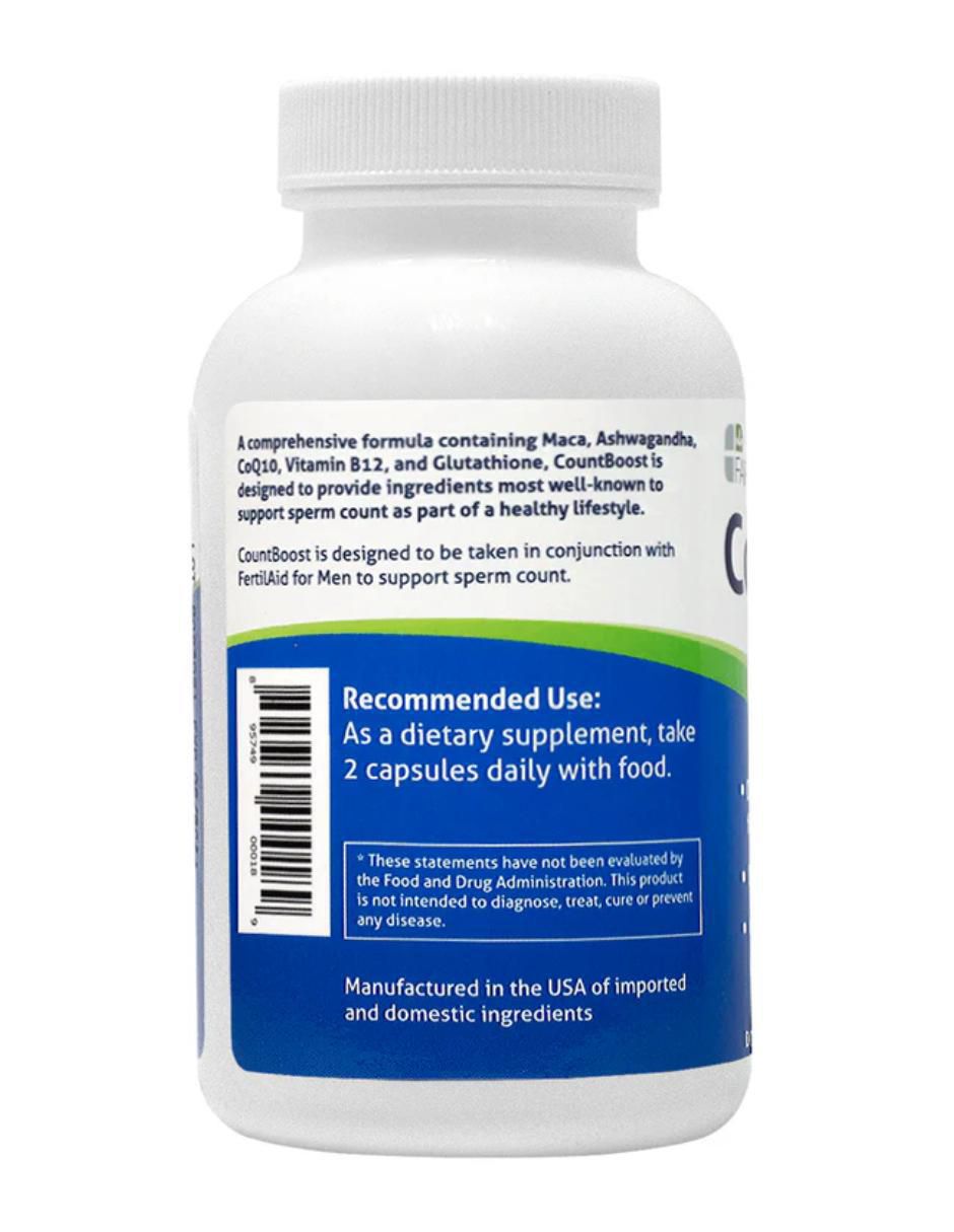 Countboost For Men Fertilidad con multivitaminico sabor natural de 60 cápsulas 3