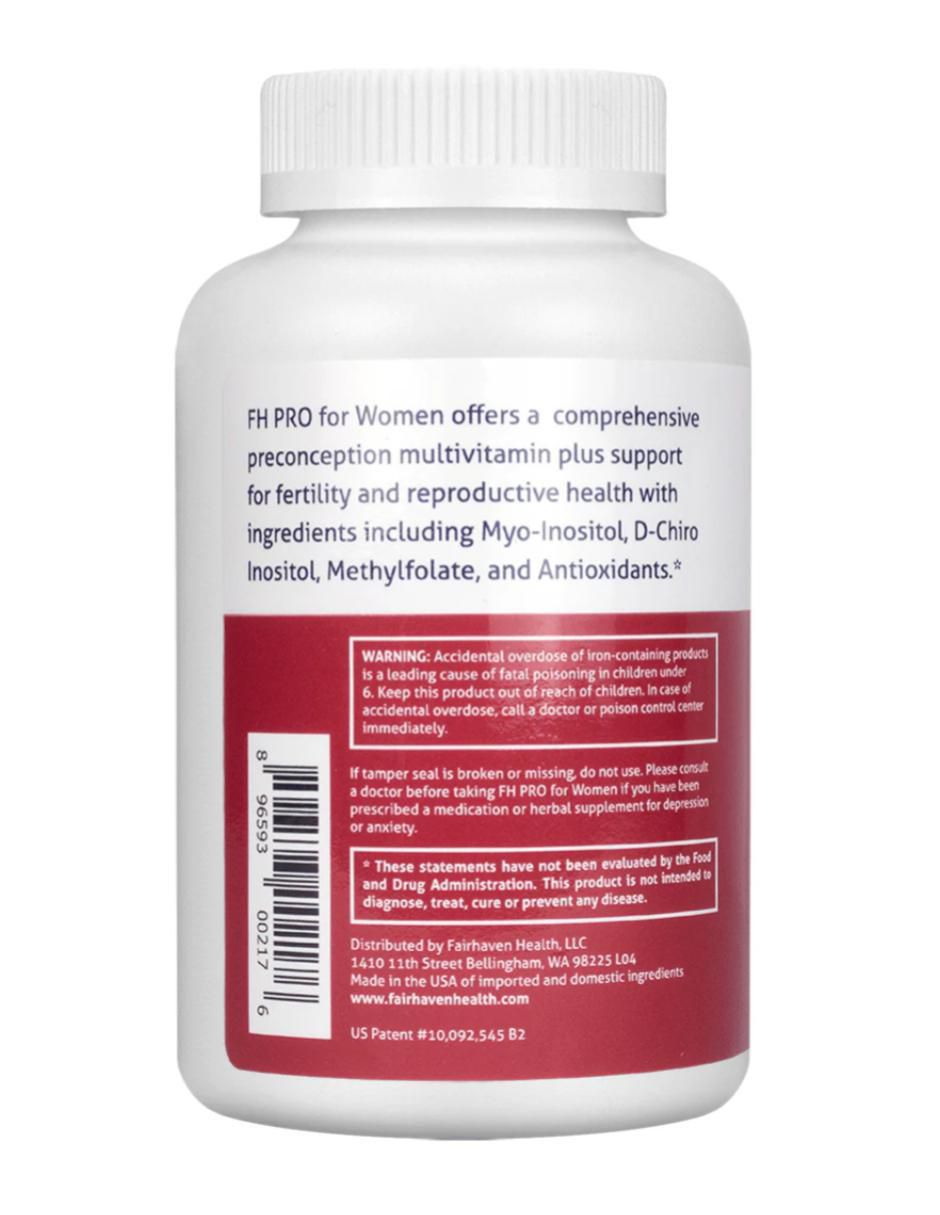 Fh Pro Women Fertilidad con multivitaminico sabor natural de 180 Cápsulas 3