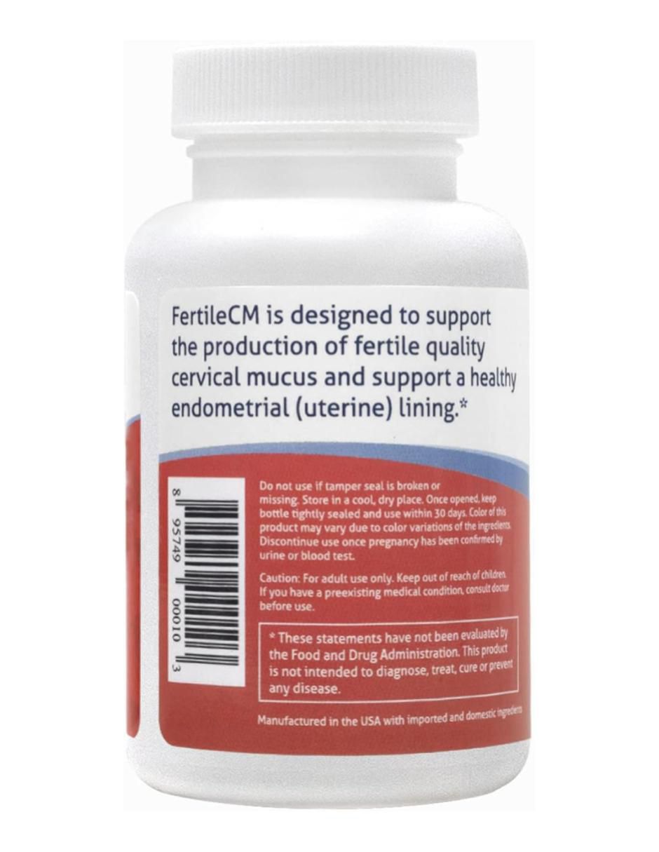 FertileCM Fertilidad con vitamina C, calcio, anginina, acetyl, cesteyne sabor natural de 90 cápsulas 3