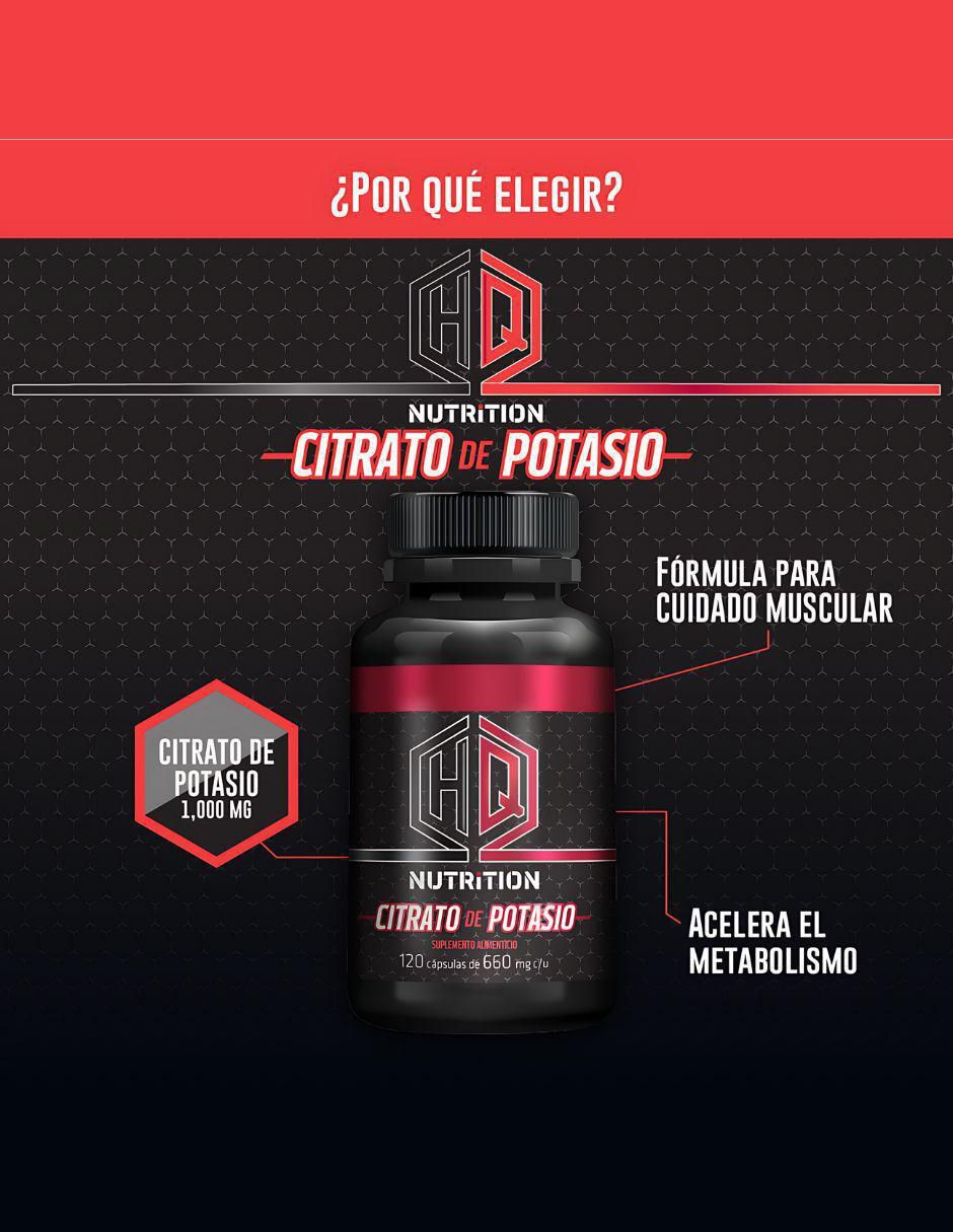 Citrato de potasio de 120 cápsulas