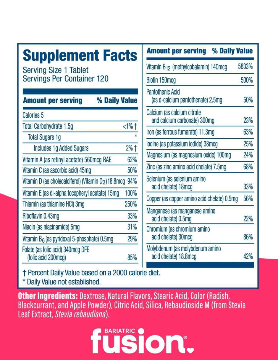 Multivitamin Complete Chewable sabor cereza de 120 tabletas 5