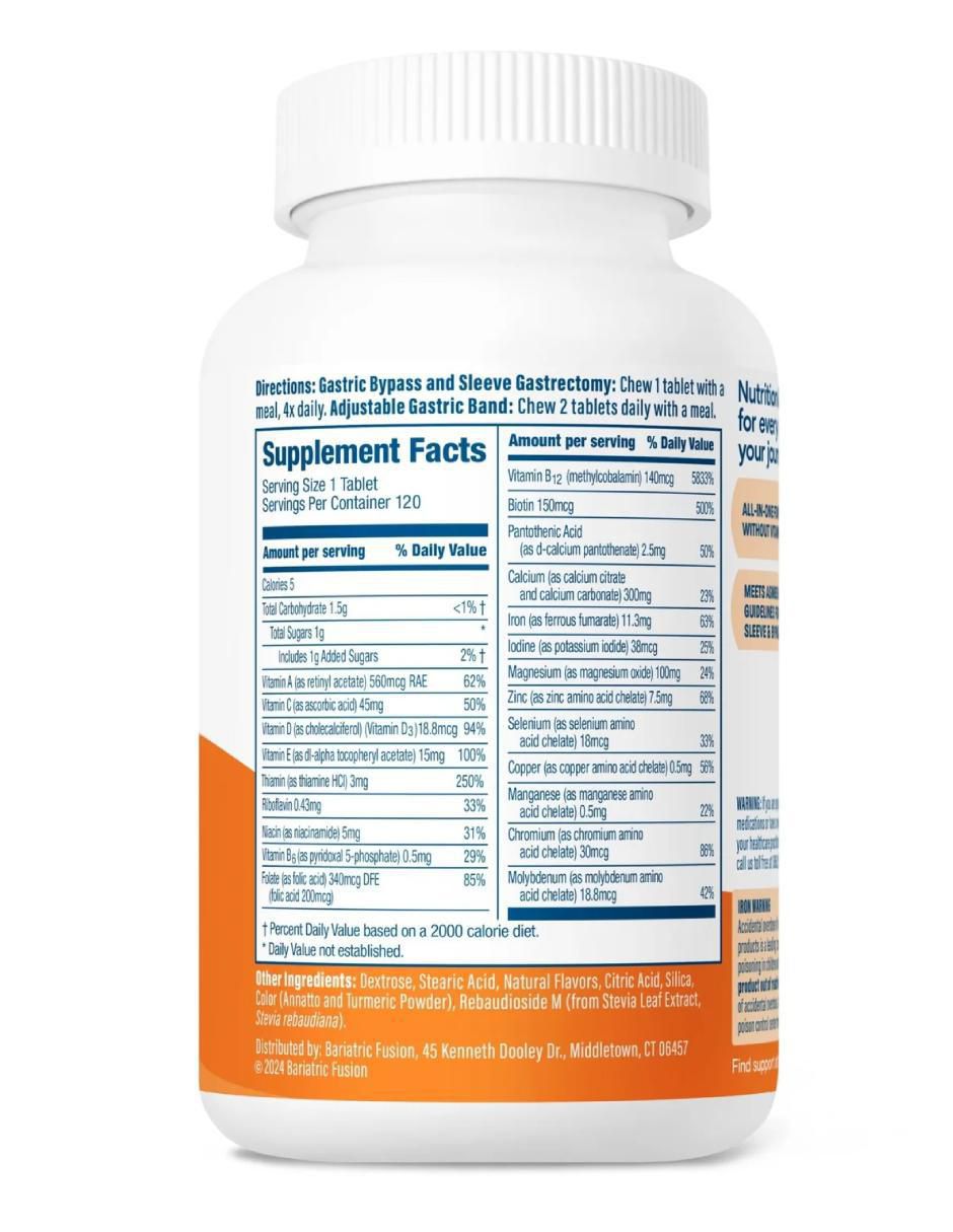 Multivitamin Complete Chewable sabor naranja de 120 tabletas 3