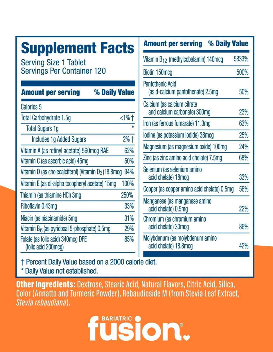 Multivitamin Complete Chewable sabor naranja de 120 tabletas 5