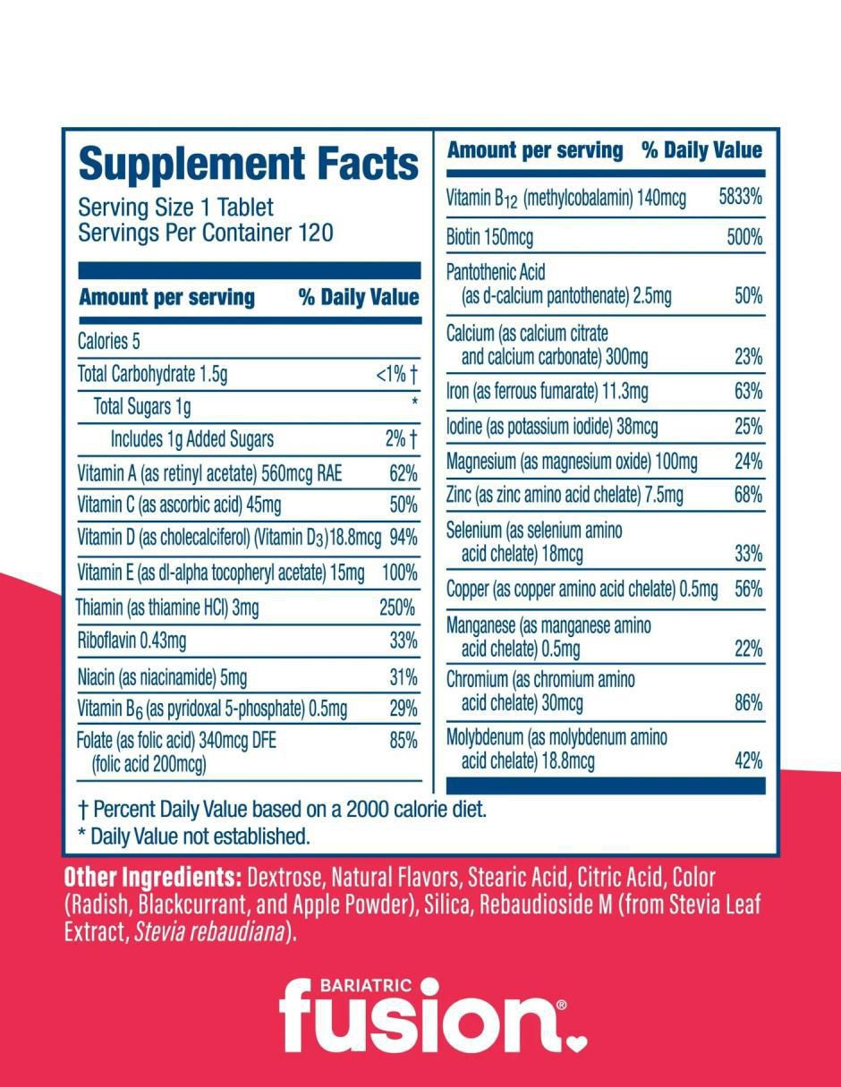 Multivitamin Complete Chewable sabor fresa de 120 tabletas 5