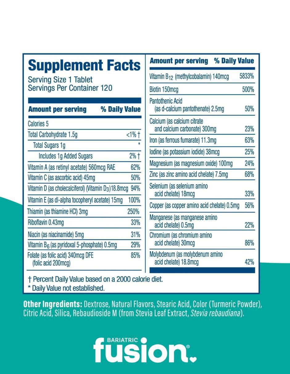 Multivitamin Complete Chewable sabor frutas tropicales de 120 tabletas 3
