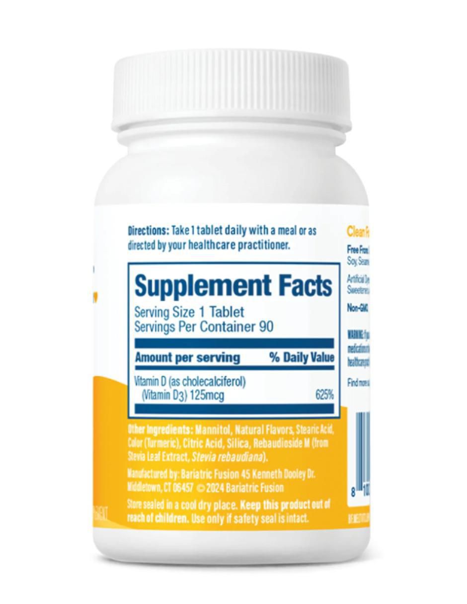 Vitamin D Quick Melt con vitamina d3 sabor limón de 90 tabletas 3