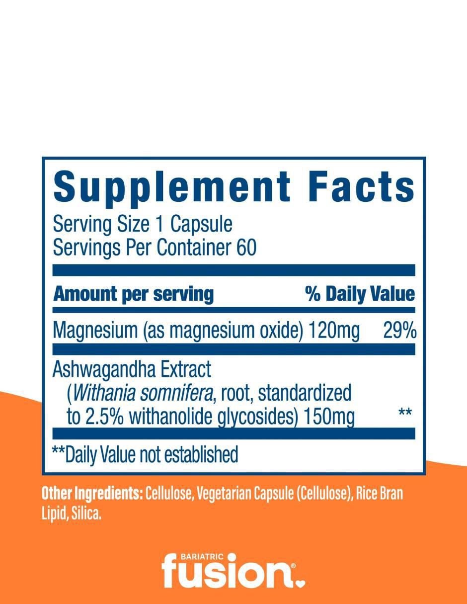 Stress Support Bariátrico con ashwagandha y magnesio sabor natural de 60 cápsulas 3