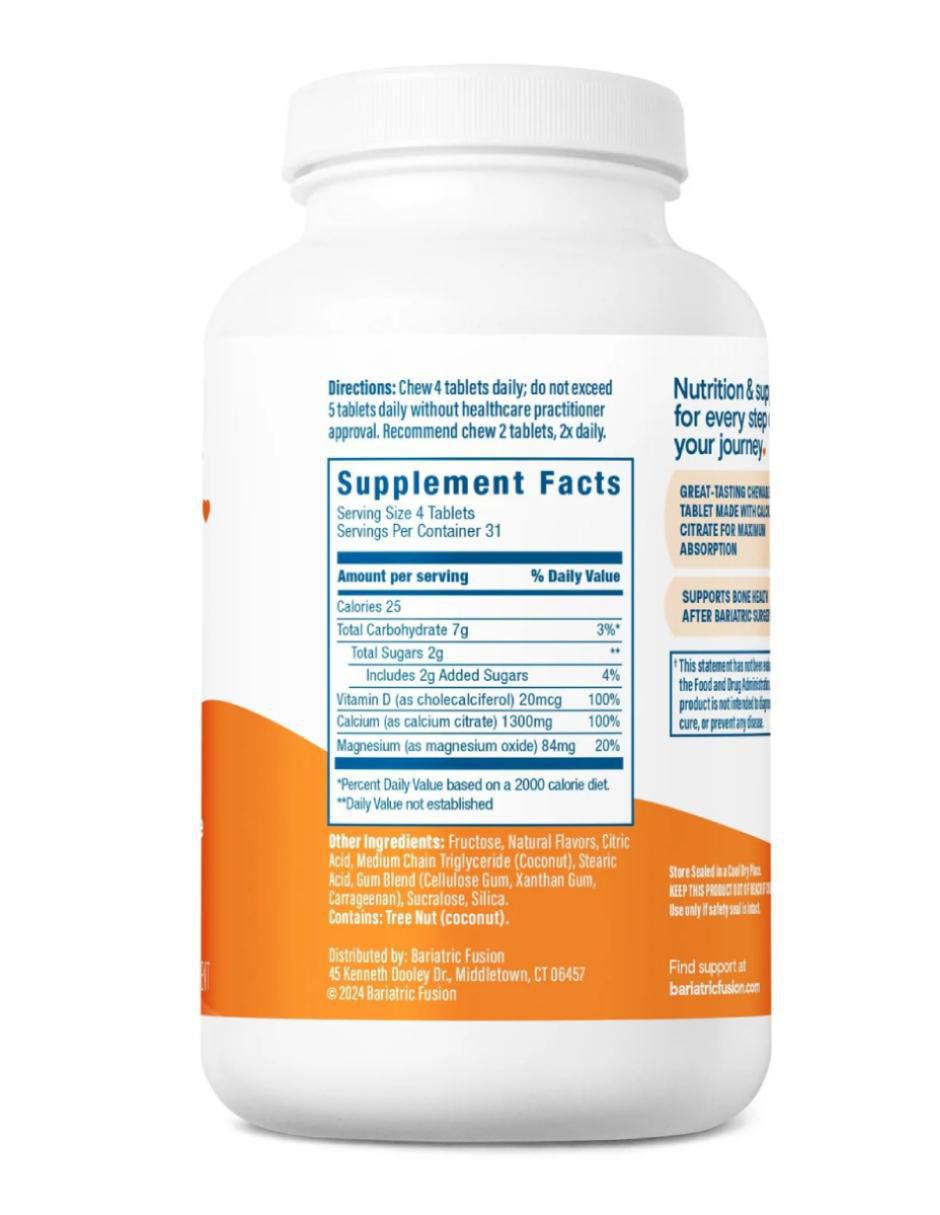 Calcium citrate Bariátrico con calcio sabor naranja de 124 tabletas 3