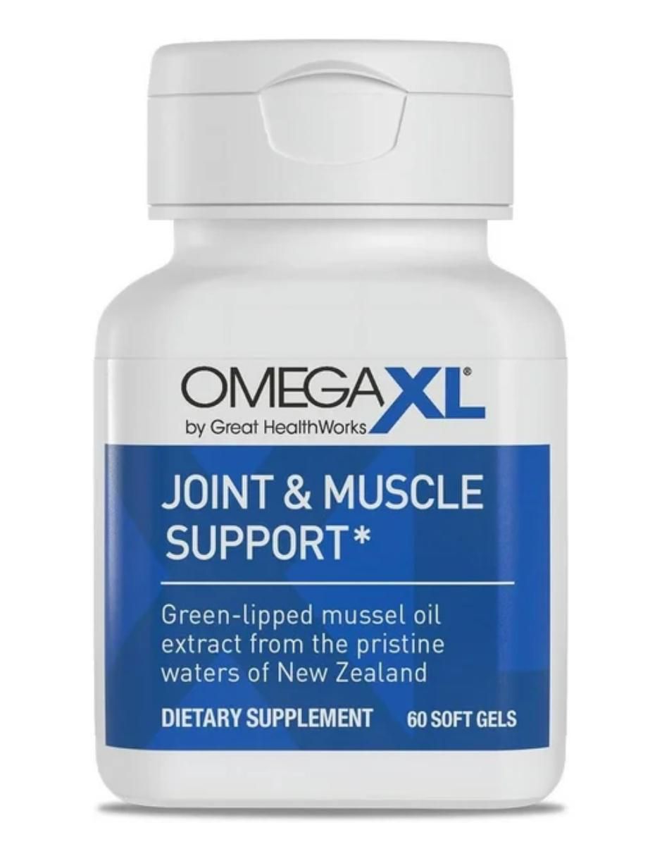 Omega XL Joint & Muscle Support con aceite de mejillón de labios verdes y vitamina e sabor natural de 60 cápsulas Omega XL Joint & Muscle Support con aceite de mejillón de labios verdes y vitamina e sabor natural de 60 cápsulas
