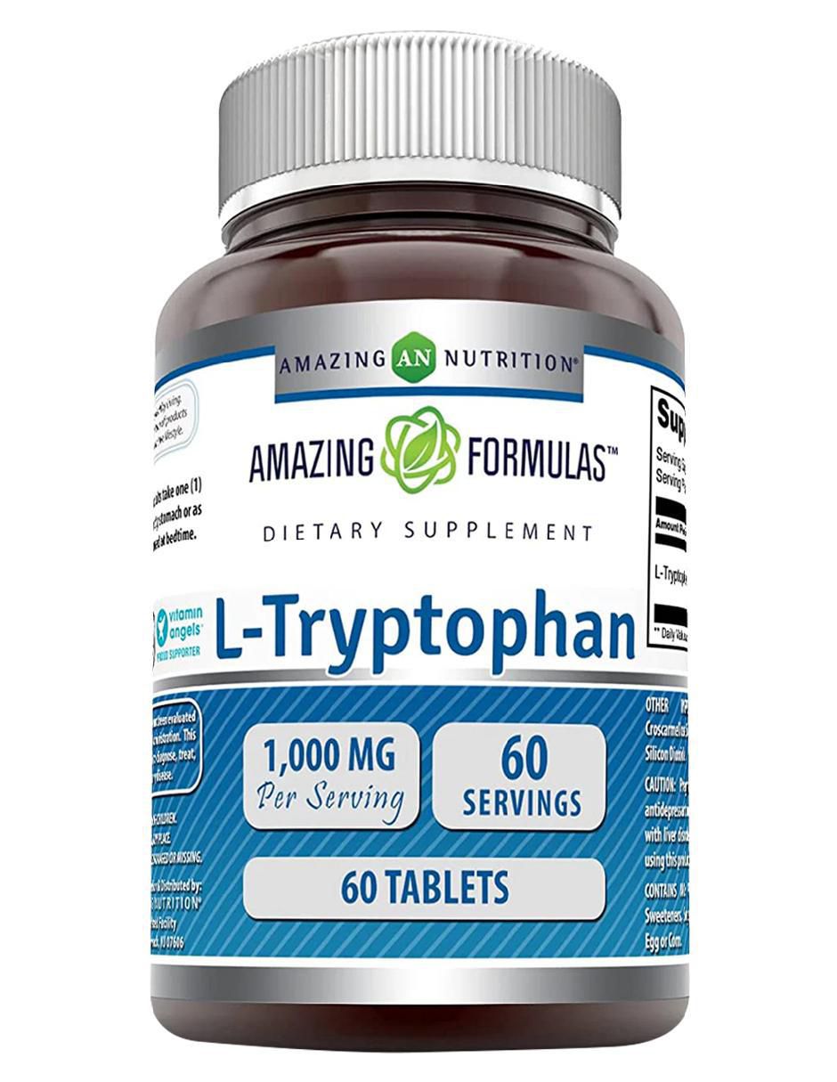 Tryptophan con triptófano sabor natural de 60 tabletas Tryptophan con triptófano sabor natural de 60 tabletas