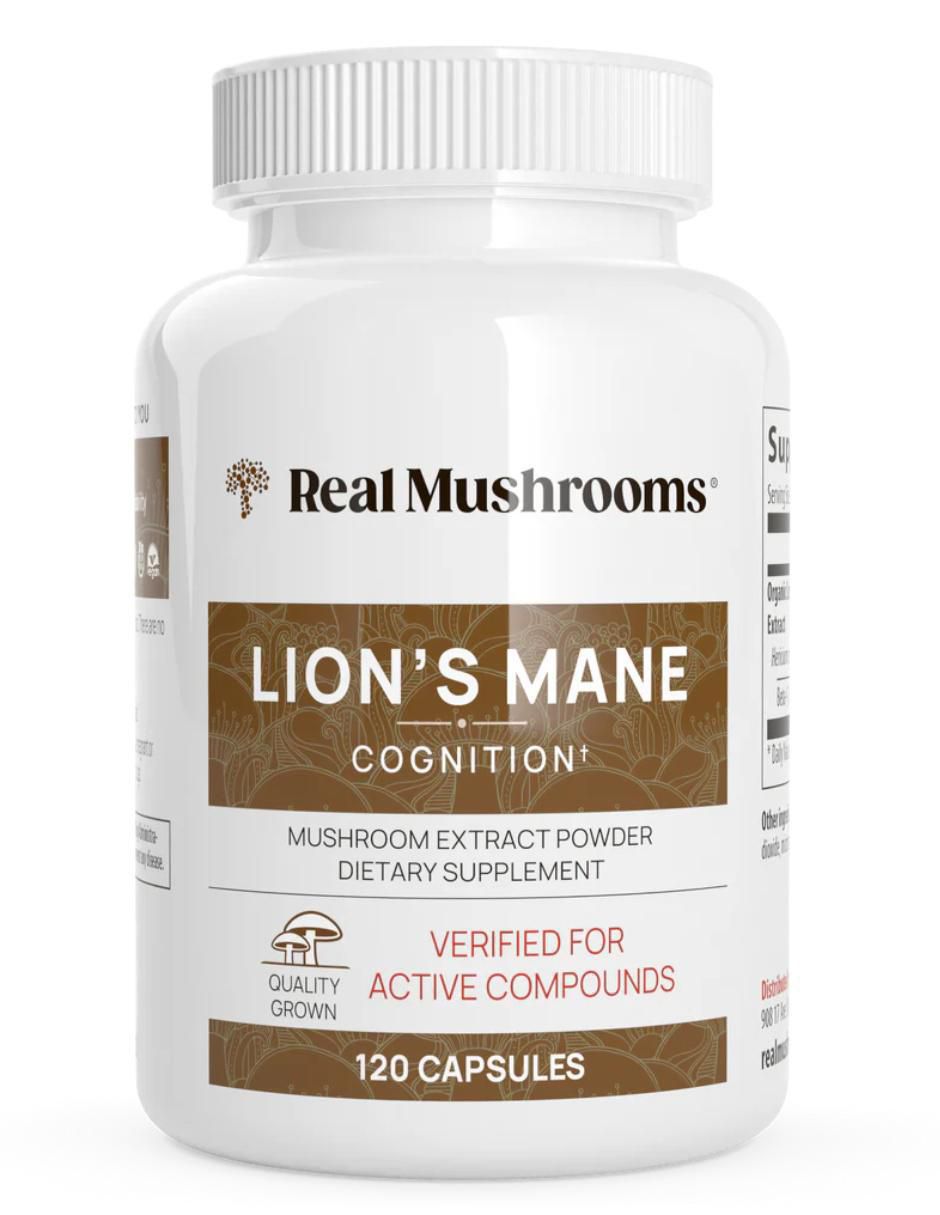 Lions Mane con melena de león sabor natural de 120 cápsulas Lions Mane con melena de león sabor natural de 120 cápsulas