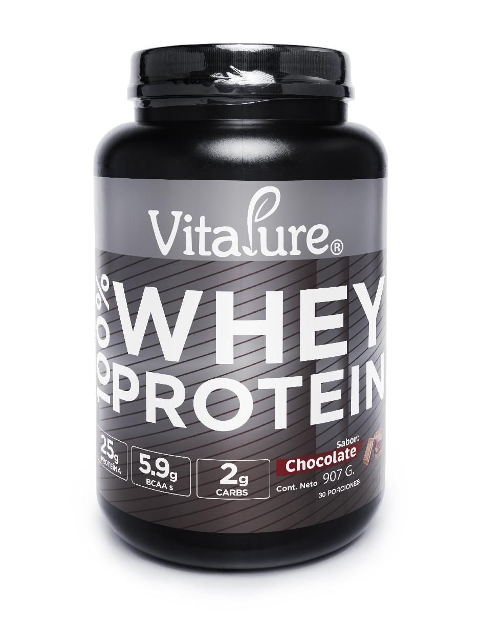 Whey protein con proteína isolate y vitaminas sabor chocolate de 907 g