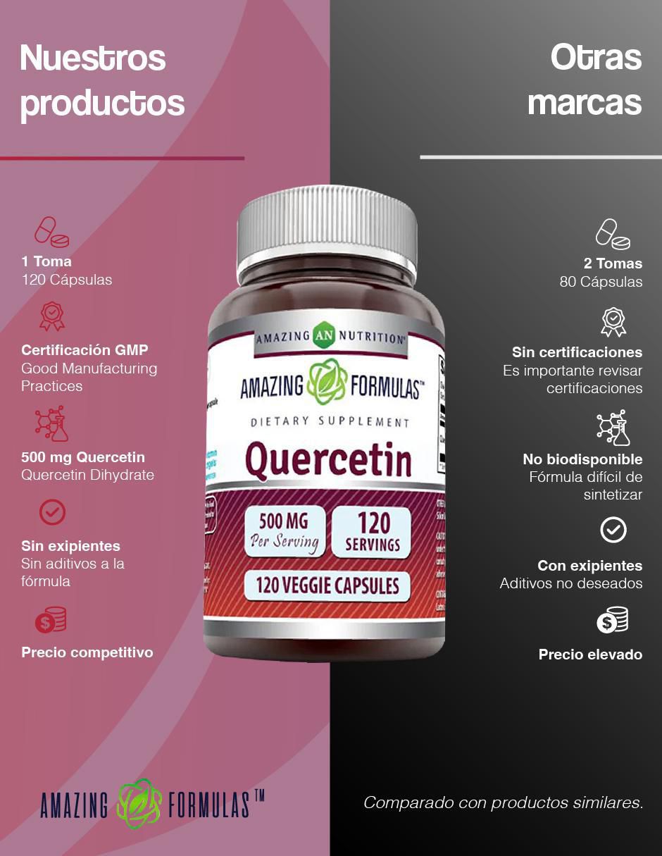 Quercetin 500 mg con quercetina sabor natural de 120 cápsulas 5