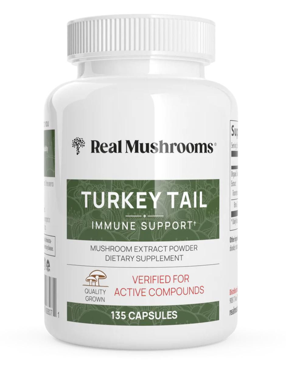 Turkey Tail con hongo cola de pavo sabor natural de 135 cápsulas