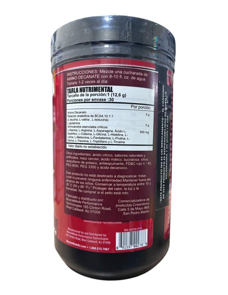Amino Decanate Muscle Meds con aminoácidos sabor sandia de 350 g 2