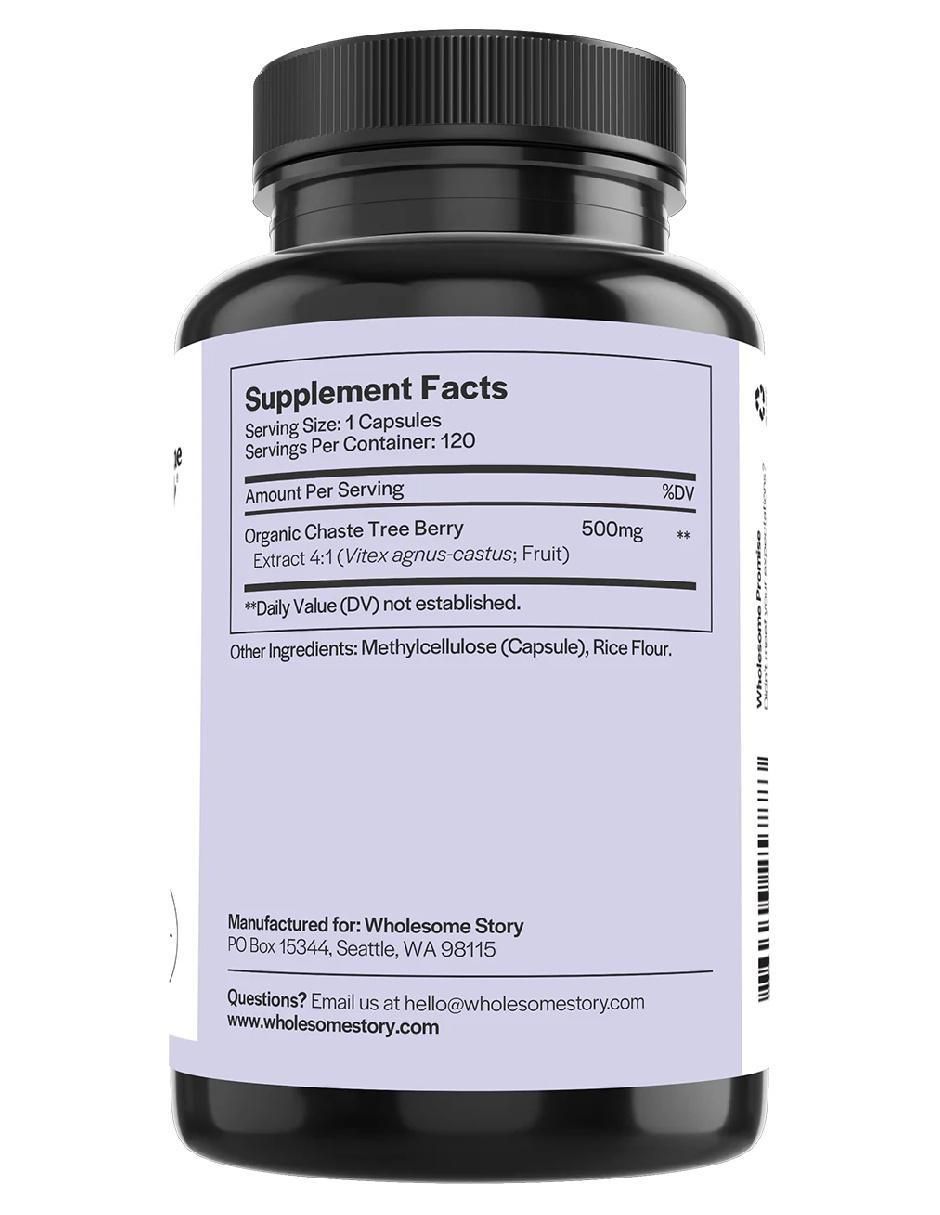 Vitex con baya del árbol casto sabor natural de 120 cápsulas 2