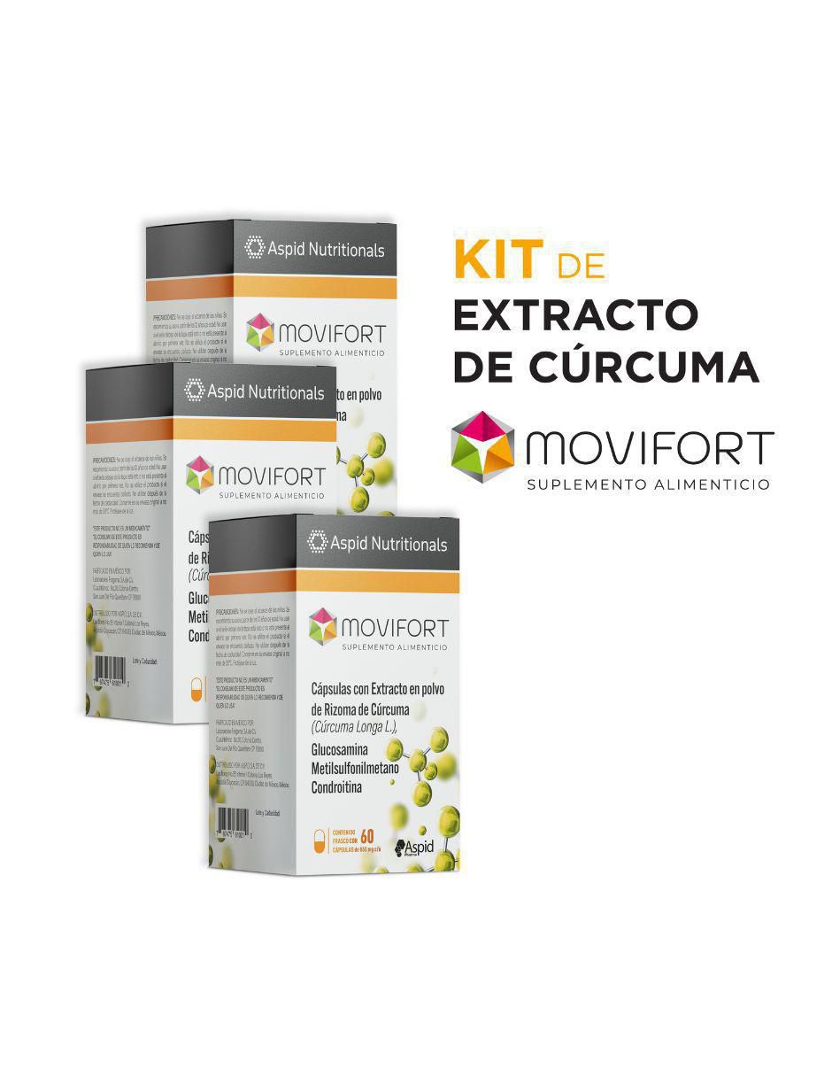 Paquete con 3 frascos, en total Movifort con glucosamina de 180 Cápsulas 2