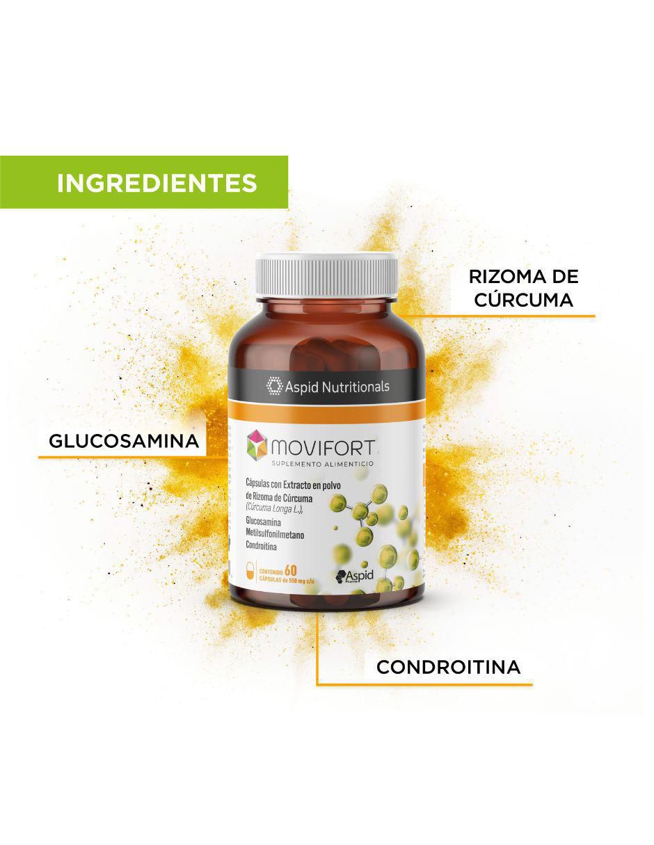 Paquete con 3 frascos, en total Movifort con glucosamina de 180 Cápsulas 3