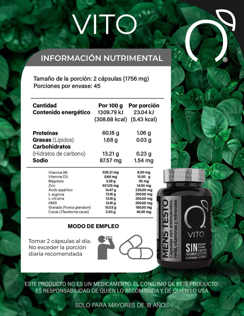 Menstesto Aminoácidos, HMB, Vitaminas y Minerales DUO de 180 Cápsulas 3