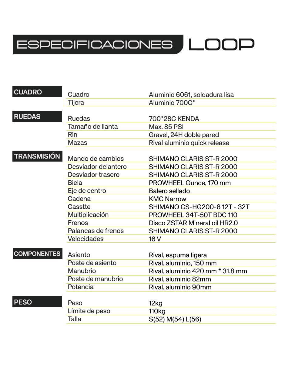 Bicicleta de ruta Gravel rodada 700 Loop 19¨unisex
