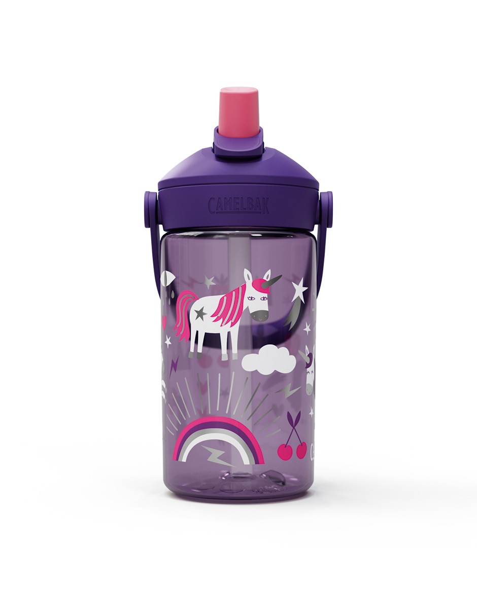 Botella de agua de plástico Thrive Flip Straw Kids con tapa rosca 410 ml 2
