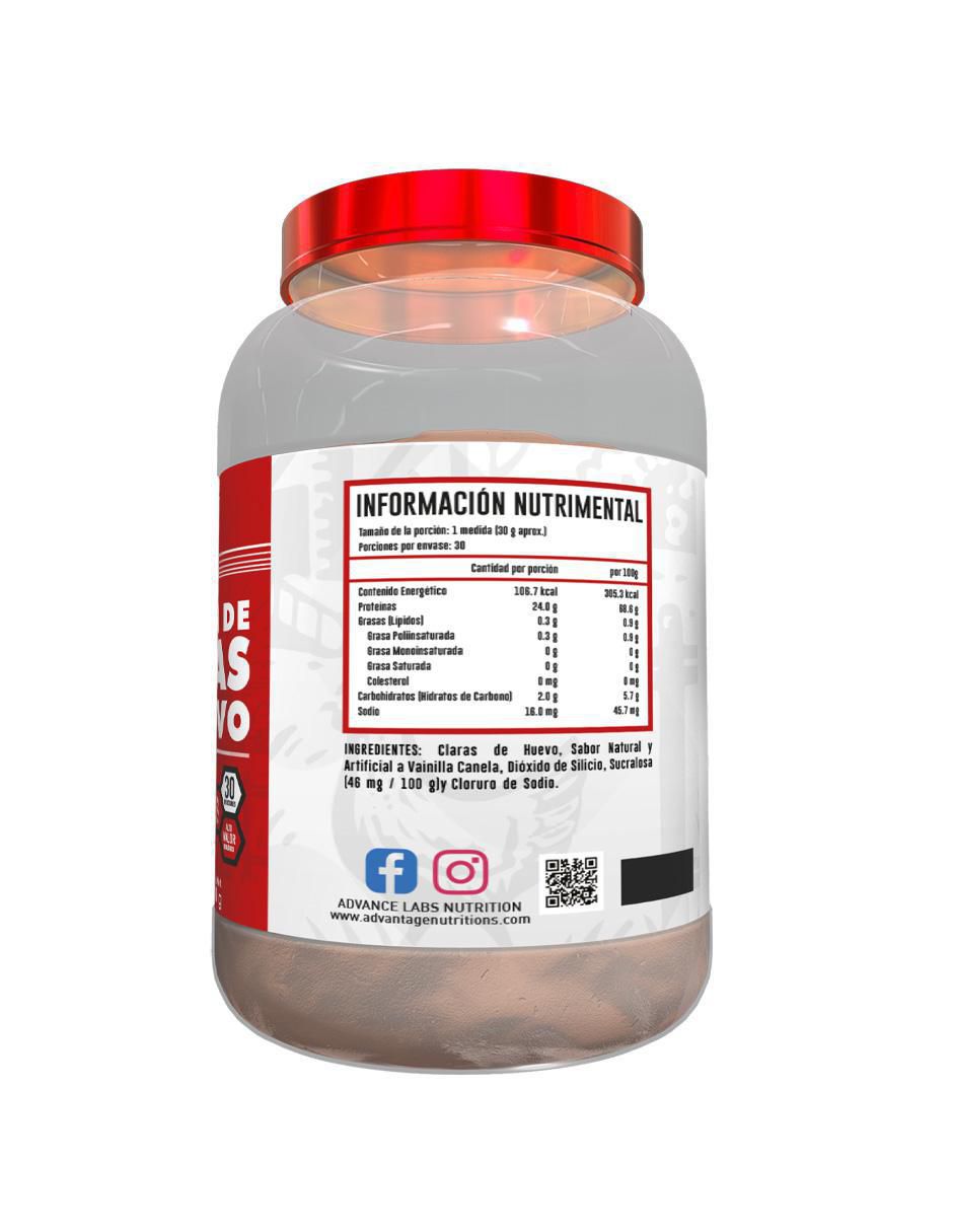 Proteína a base de claras de huevo deshidratas Advance Nutrition sabor vainilla de 900 g 2