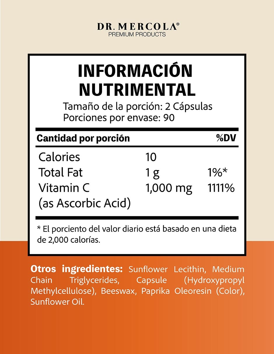 Liposomal Vitamina C de 180 Cápsulas 2