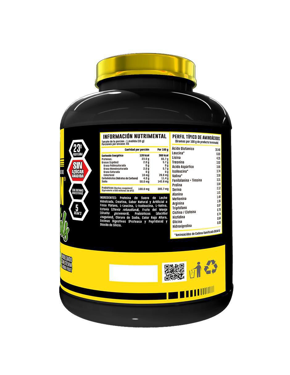 Hydrotein Naturals con proteína de suero de leche sabor fresa y plátano de 2.2 kg 2