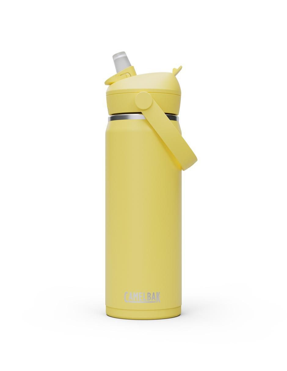 Botella de agua de acero inoxidable Thrive Flip Straw con tapa rosca 600 ml