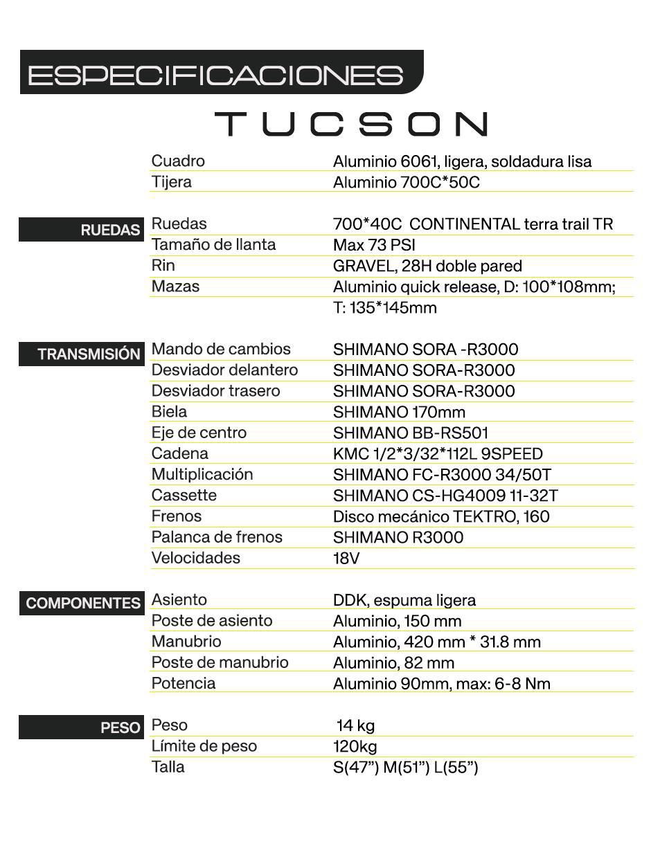 Bicicleta de montaña rodada 700 Tucson unisex