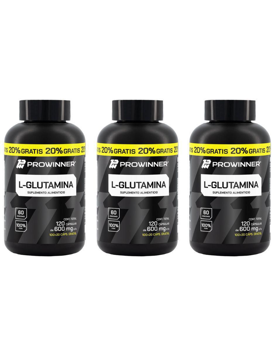 Set de suplementos alimenticios de L-Glutamina 100 Cápsulas + 20% Extra - Prowinner Set de suplementos alimenticios de L-Glutamina 100 Cápsulas + 20% Extra - Prowinner