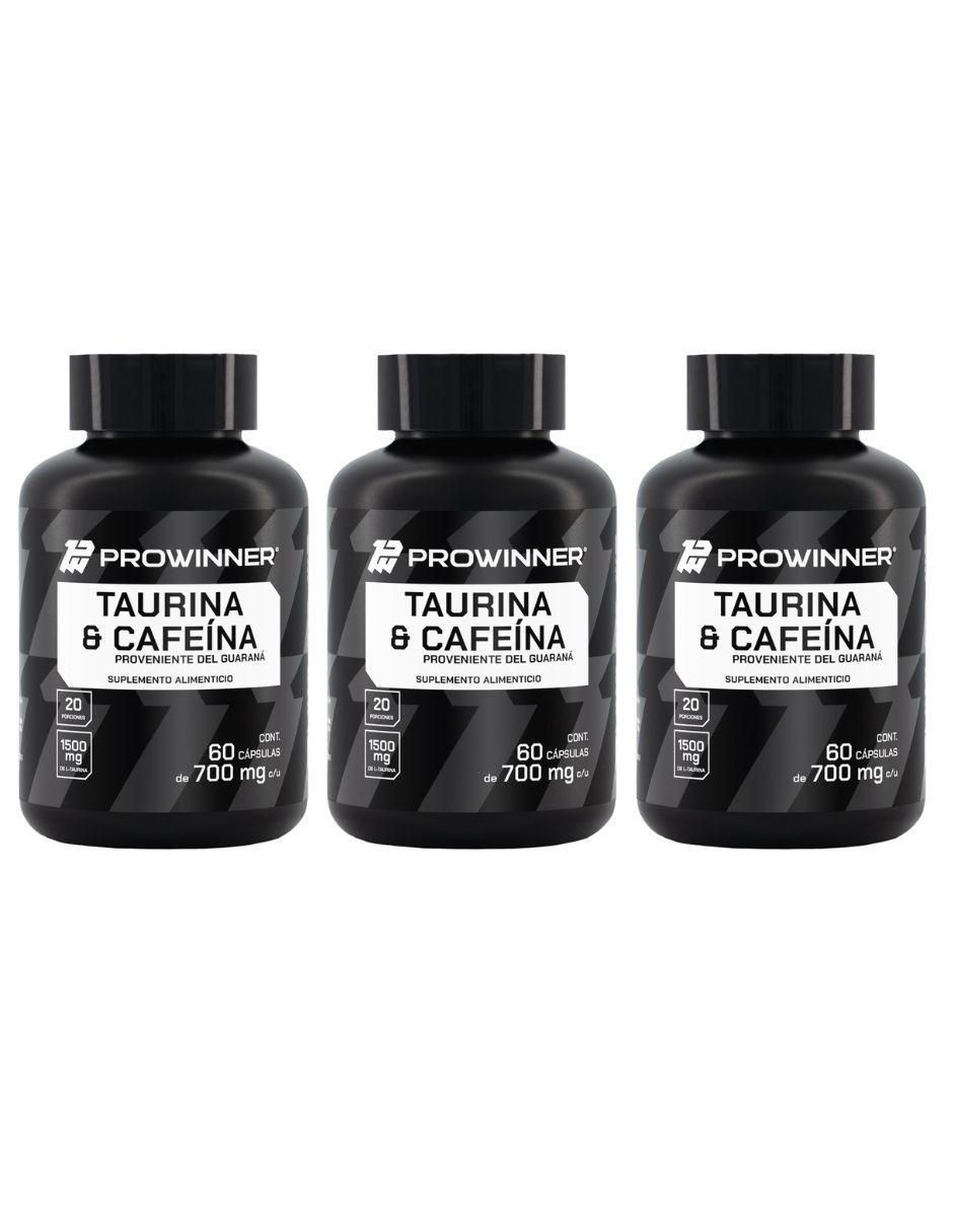 Set de suplementos alimenticios de Taurina & Cafeína 60 Cápsulas - Prowinner