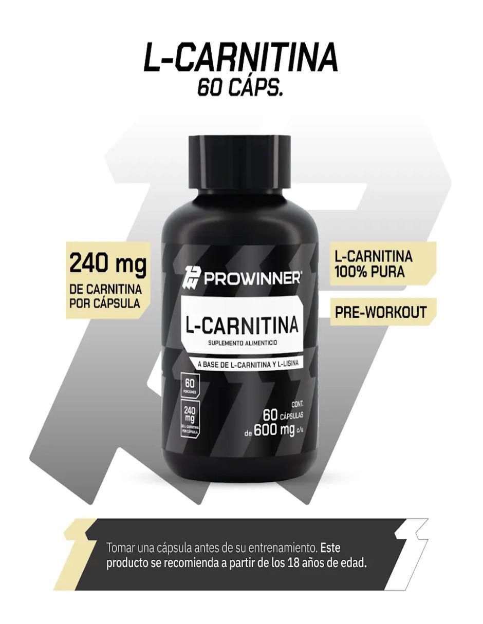 Set de suplementos alimenticios de L-Carnitina (240 mg) 60 Cápsulas - Prowinner  Prowinner