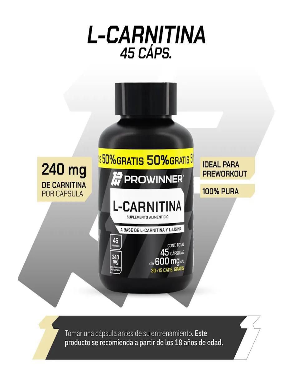 l carnitina prowinner Pre-entreno L-Carnitina 60 Cápsulas 60 porciones – ProWinner main image 1