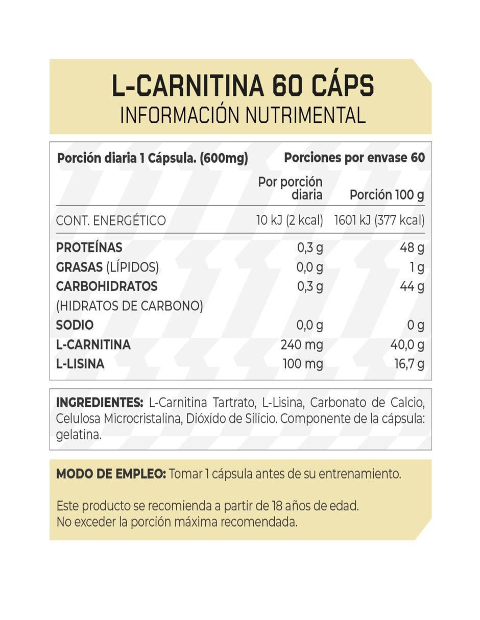 Set de suplementos alimenticios de L-Carnitina (240 mg) 60 Cápsulas - Prowinner 2